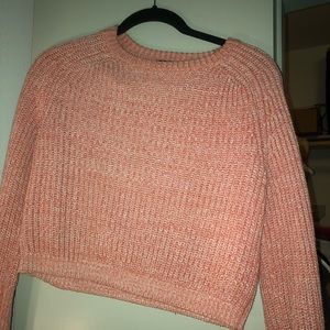 Cropped coral American Apparel sweater